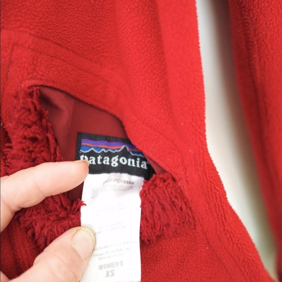 Patagonia Red Reversible Fleece Jacket Sz XS - Picture 9 of 12